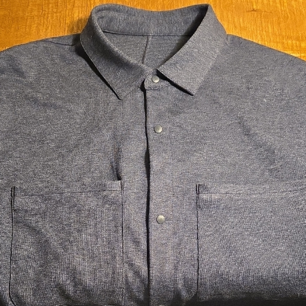 Lululemon Dark Greay Soft - Knit Overshirt Button-Up Shirt - Picture 7 of 7
